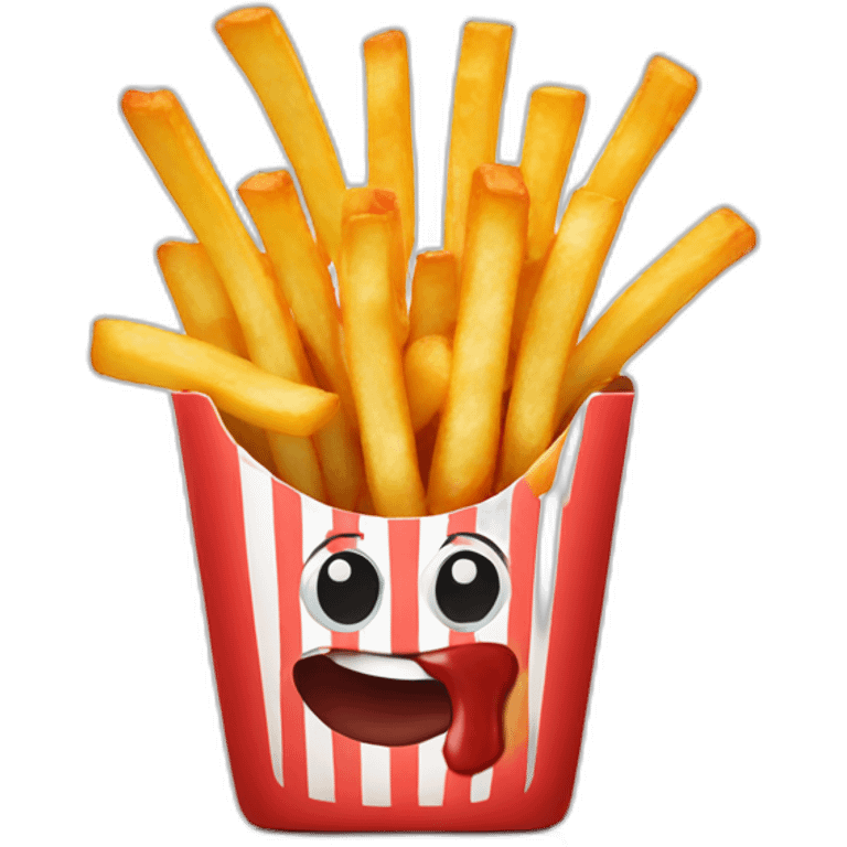 Fries with ketchup emoji