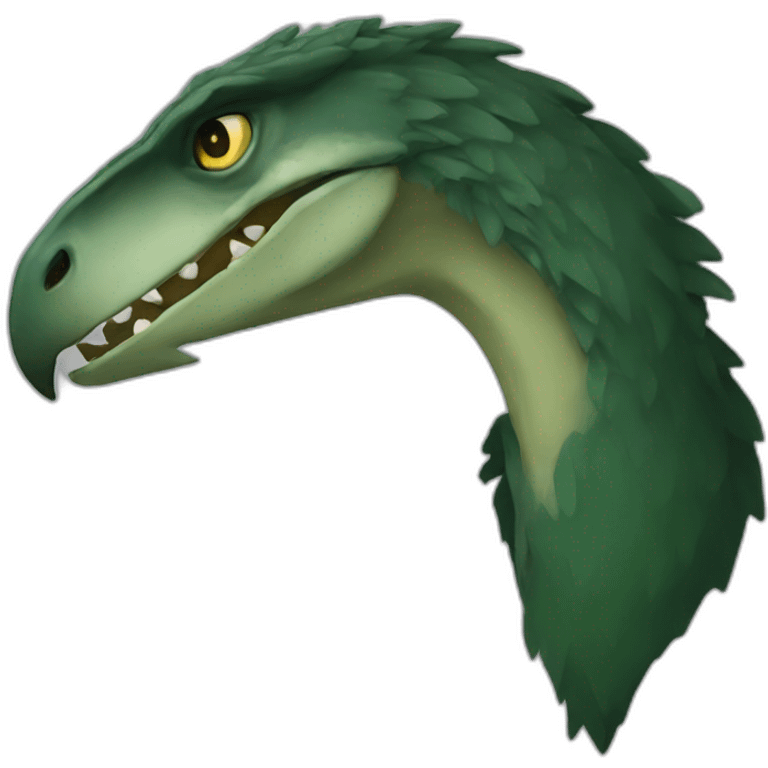 dark green raptor head sleep emoji