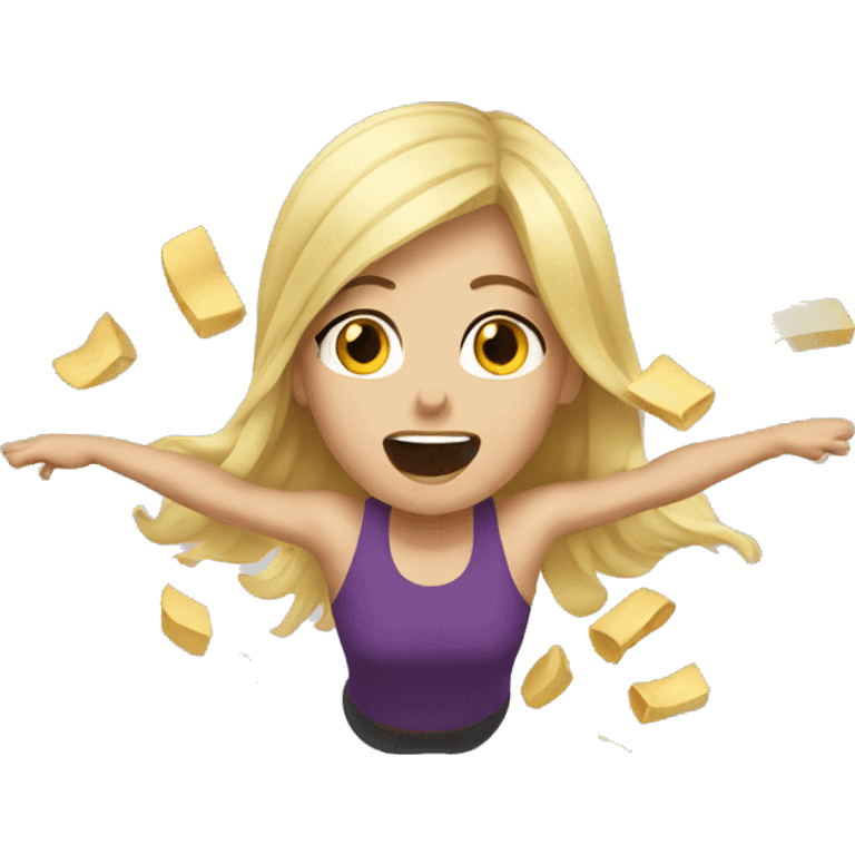 Falling blonde emoji