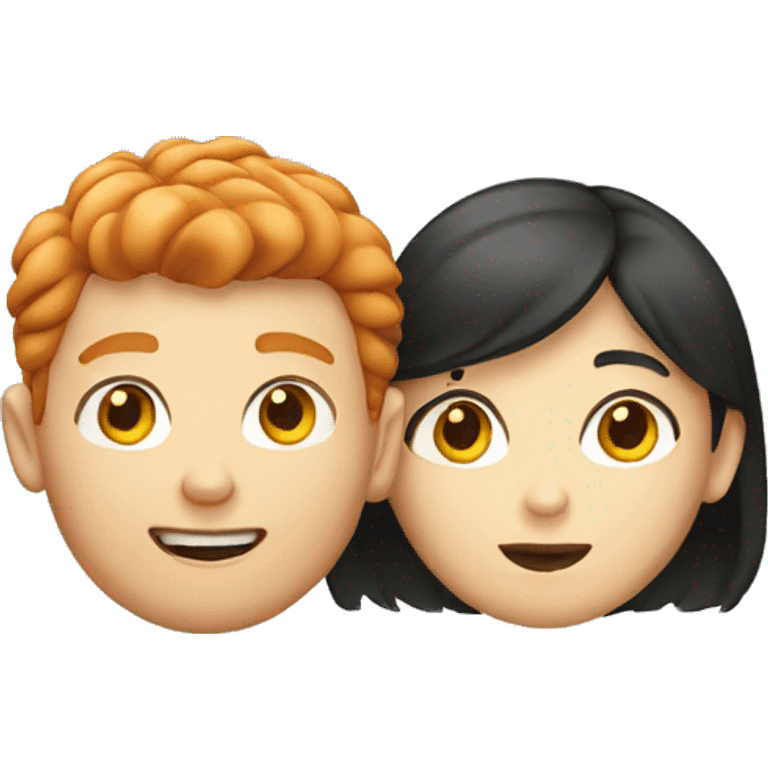 Ginger boy and asian girl  emoji