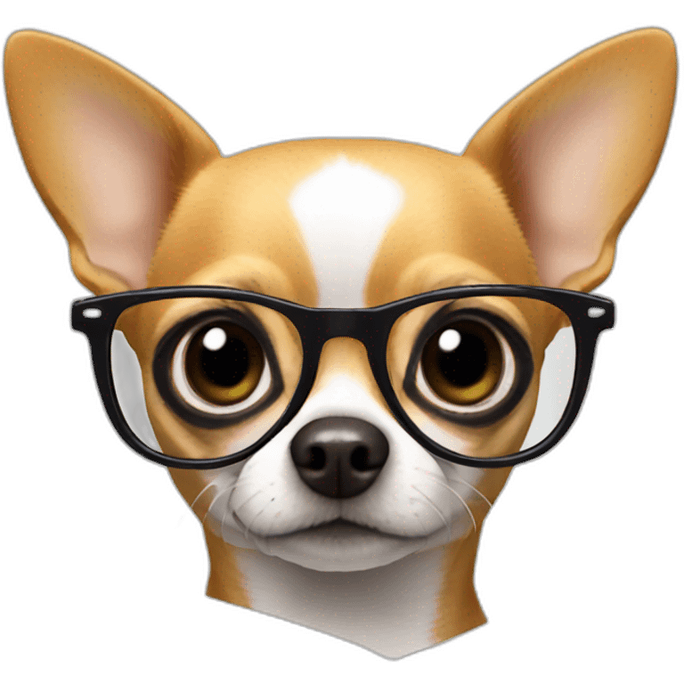 Chihuahua wearing glasses and reading a newspaper emoji