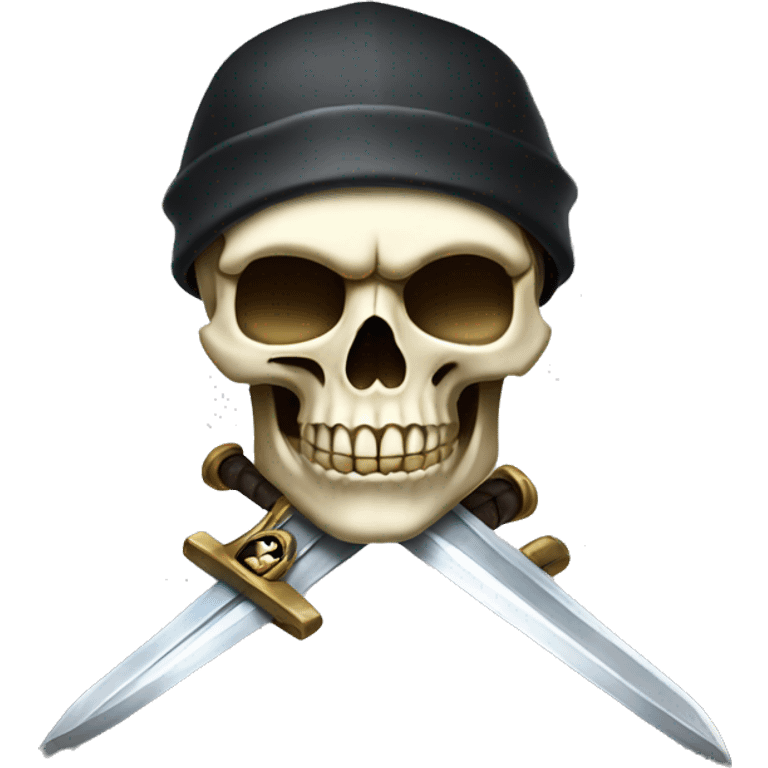 skull with sword in the skull emoji