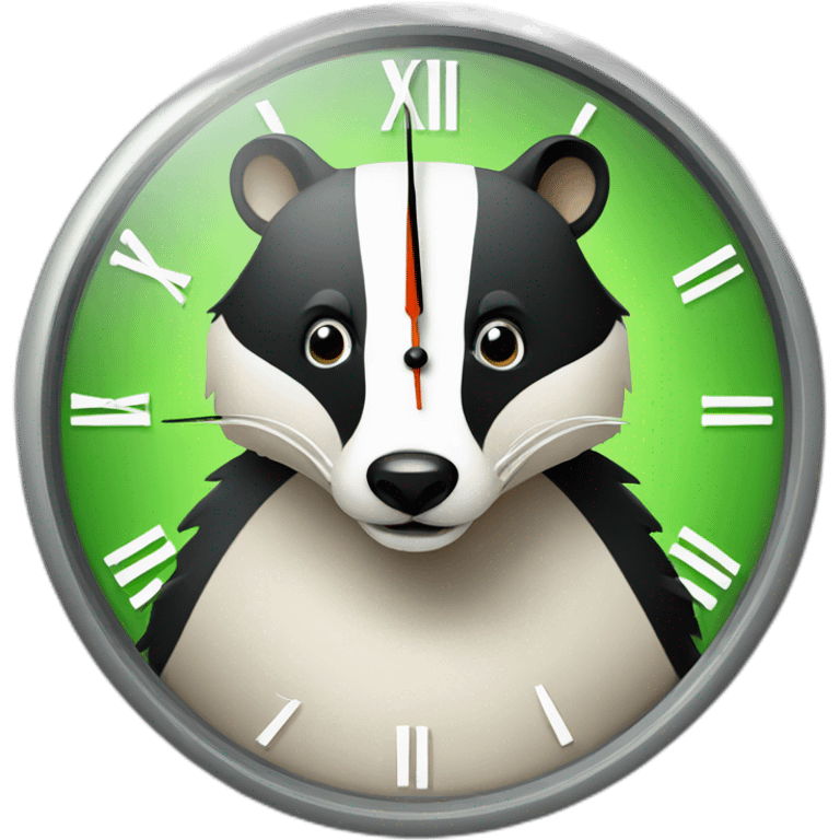 badger with clock emoji