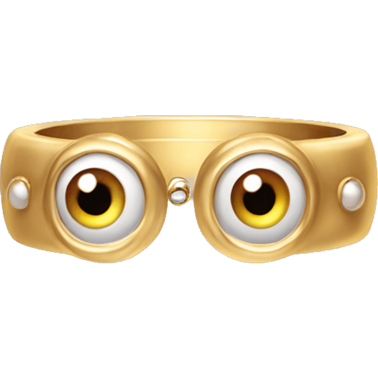 thin gold ring studded with eyeballs emoji