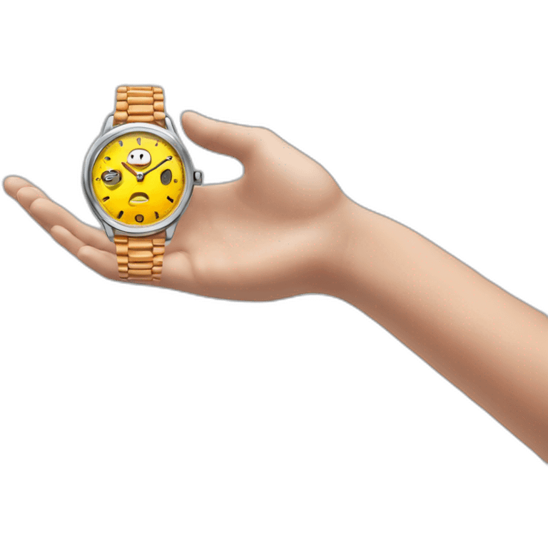 Hand and watch emoji