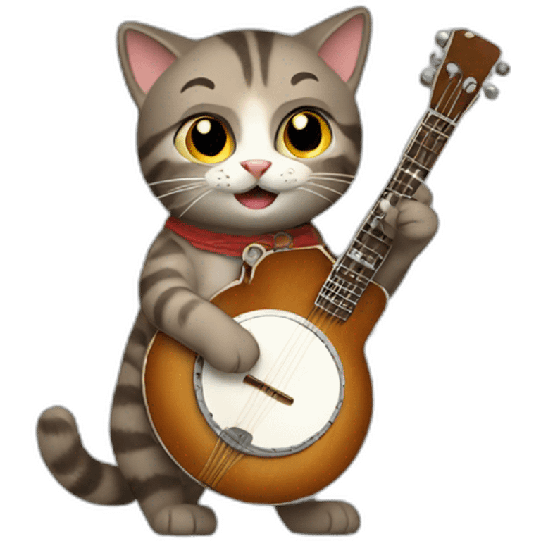 Cat playing banjo emoji