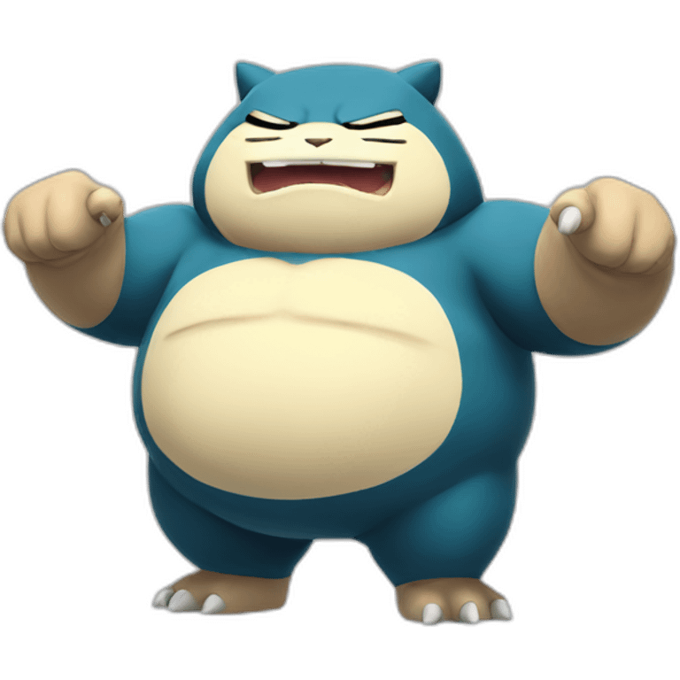 Muscular snorlax flexing emoji