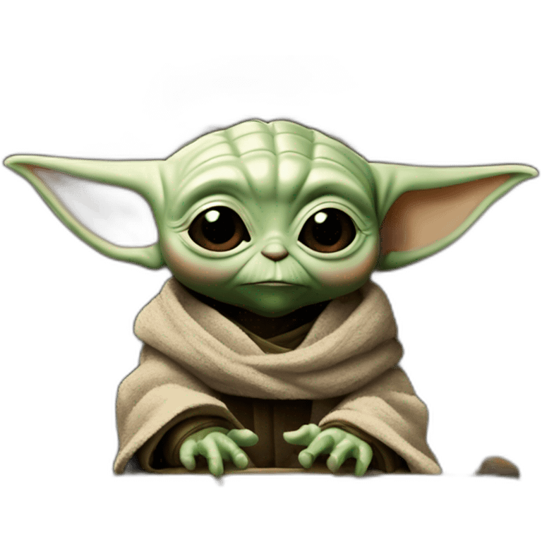 baby yoda sentado en el trono de hierro (game of thrones) emoji