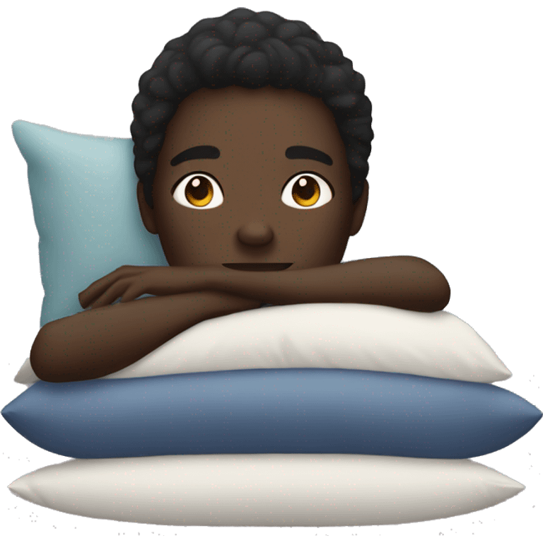 dark skin person laying on a pillow  emoji