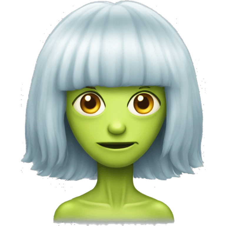 Alien wearing a wig emoji