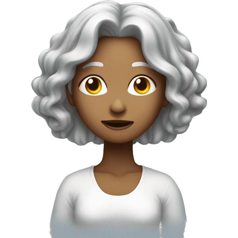 silver hair girl meditating emoji