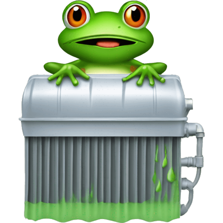 Frog opening car radiator water emoji