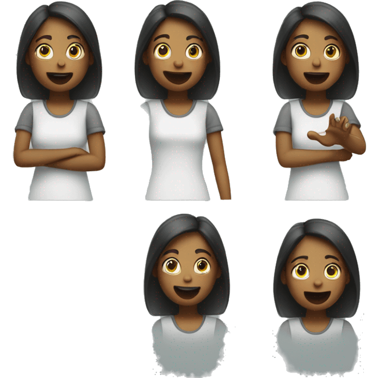 girl with hand up opening and closing saying blah blah blah emoji