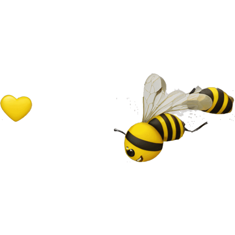 bee and Yellow heart emoji