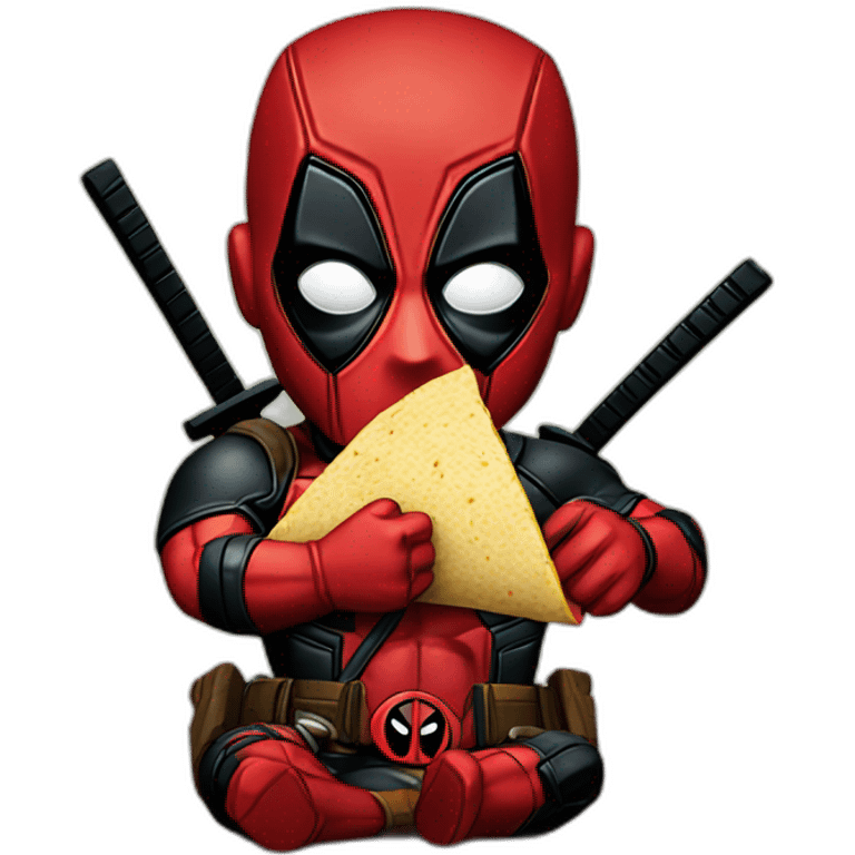 Deadpool comiendo tacos emoji