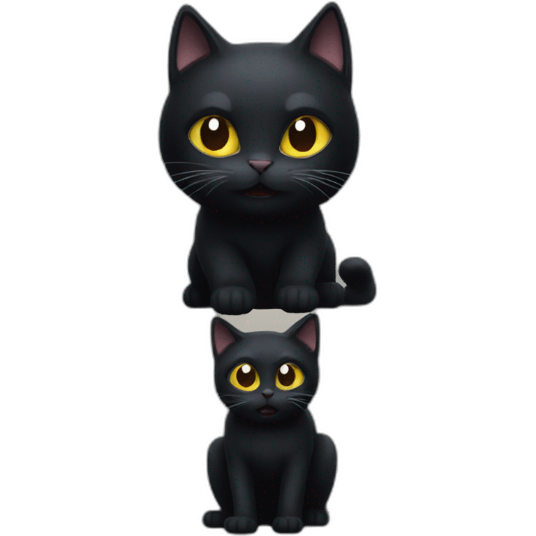 A scary black cat  emoji