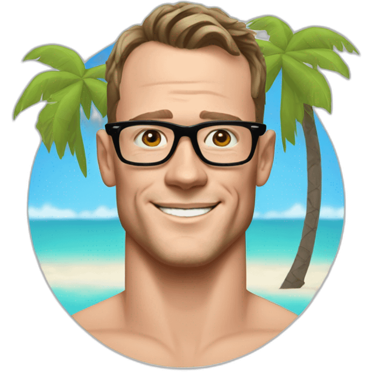 Jonathan Toews wearing glasses as beach bum emoji