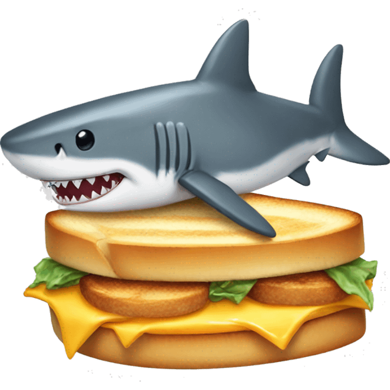 Shark with grilled cheese emoji