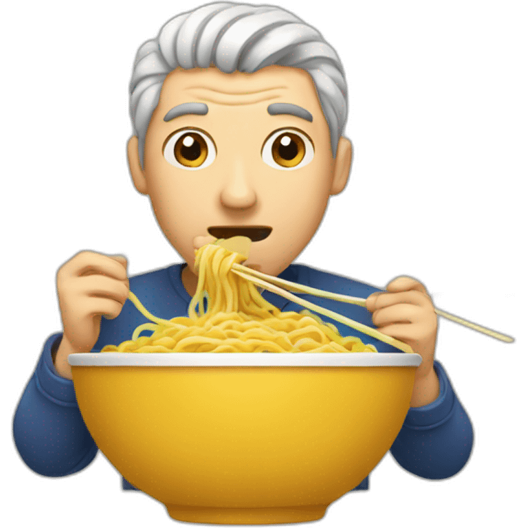 Man eating noodles emoji