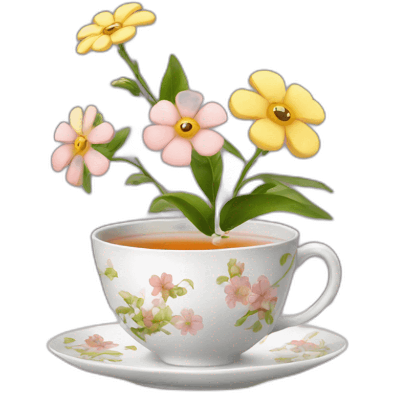 tea with flowers emoji