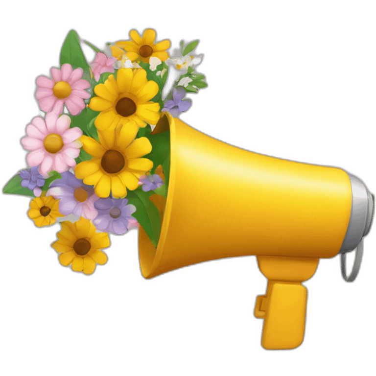 megaphone with flowers inside emoji