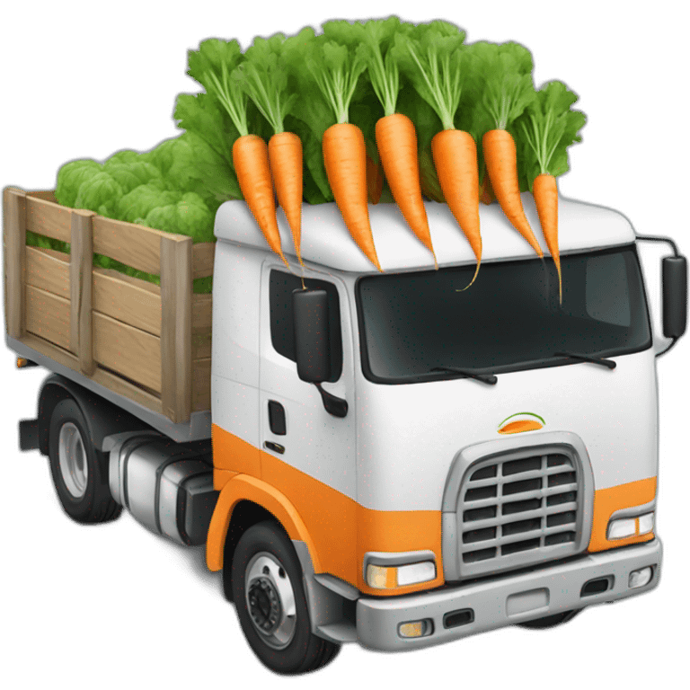 a truck with a full body of carrots emoji