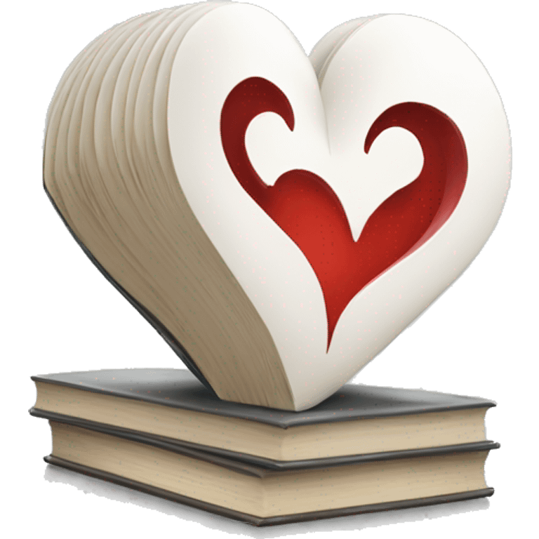 white heart with books inside emoji