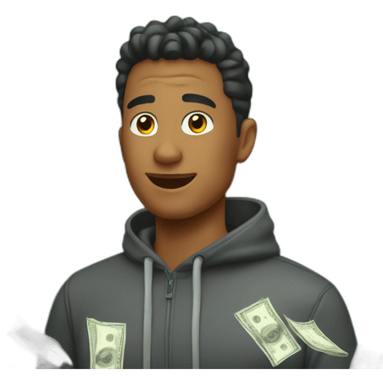 Gay man raining dollar bills emoji