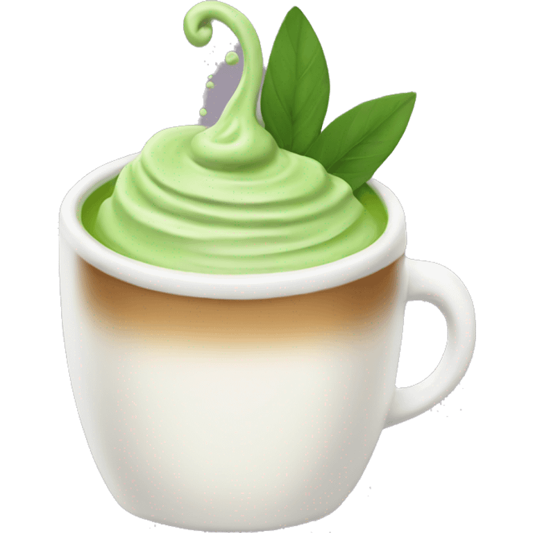 matcha latte without a face in a white cup emoji