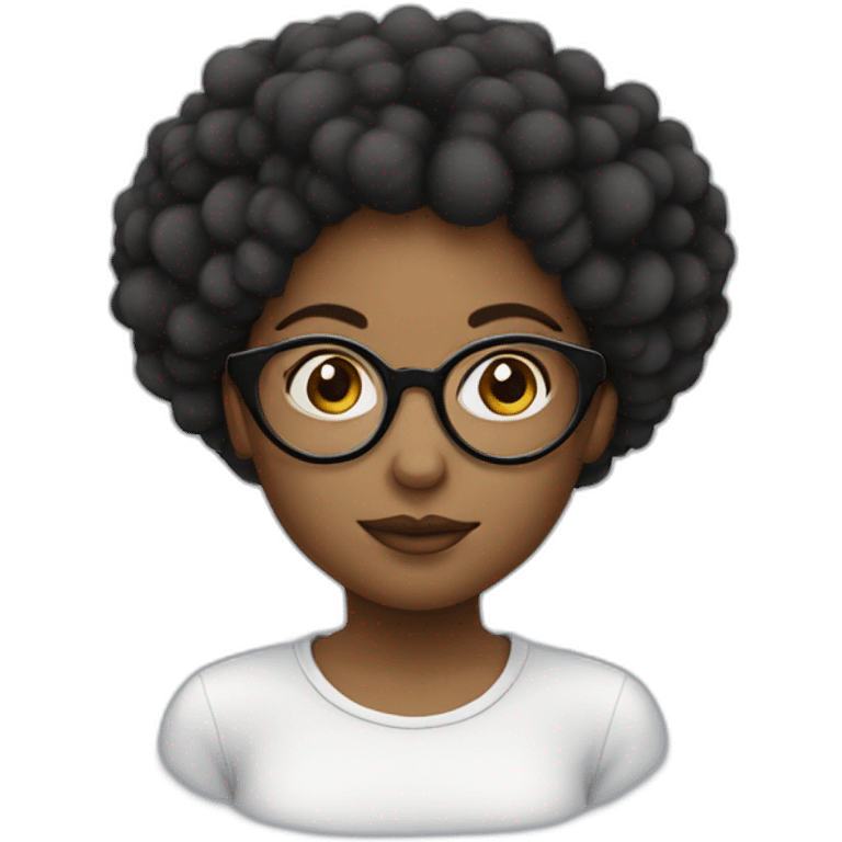 girl with 2 afro puffs and glasses and sleep emoji