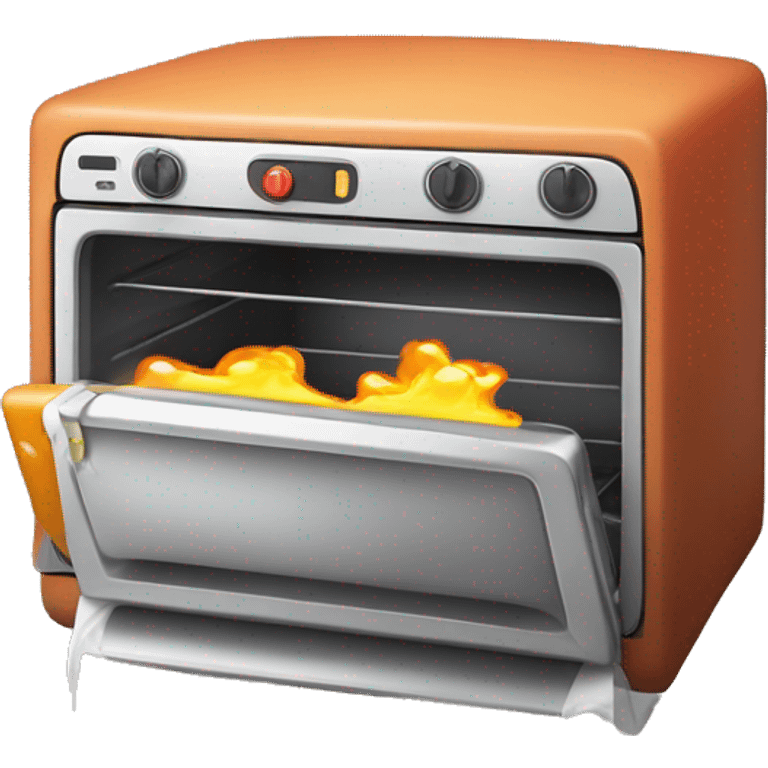 An oven pointing super soaker at the viewer emoji