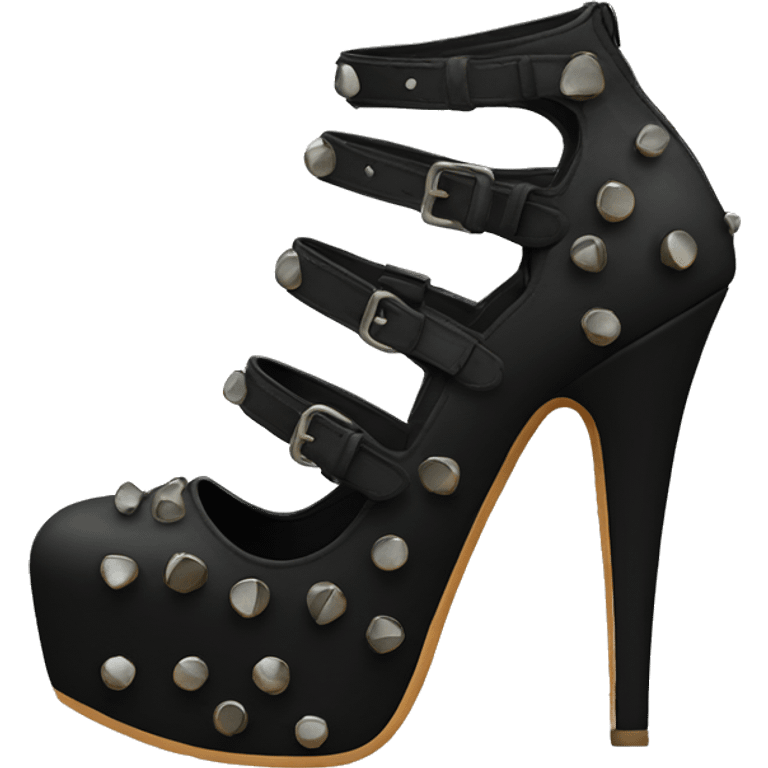 Black rivet heels  emoji