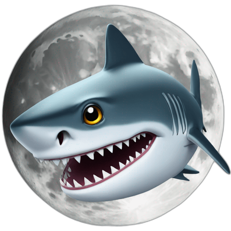 Shark on the moon emoji