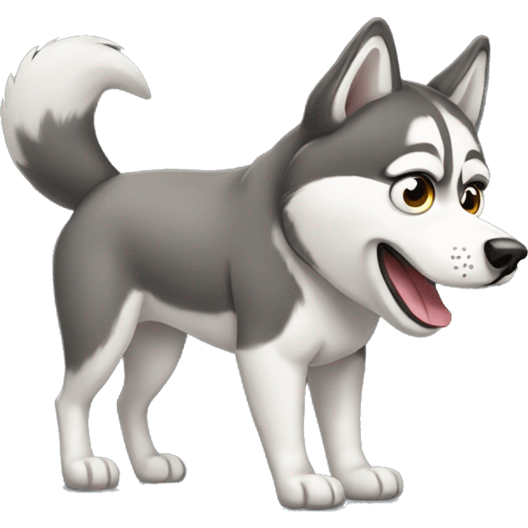 Husky pooping emoji