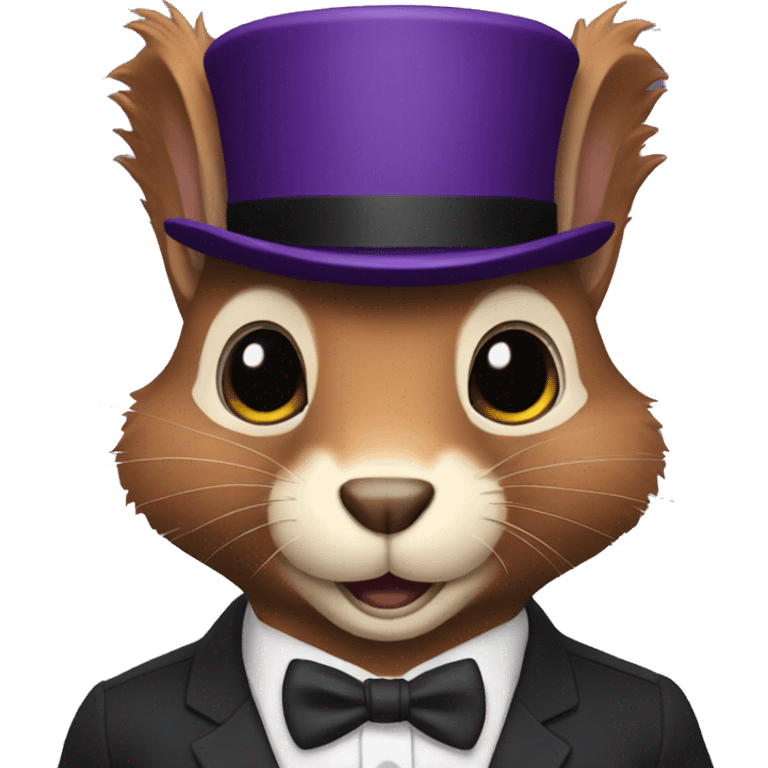 the purple squirrel in a formal suit emoji