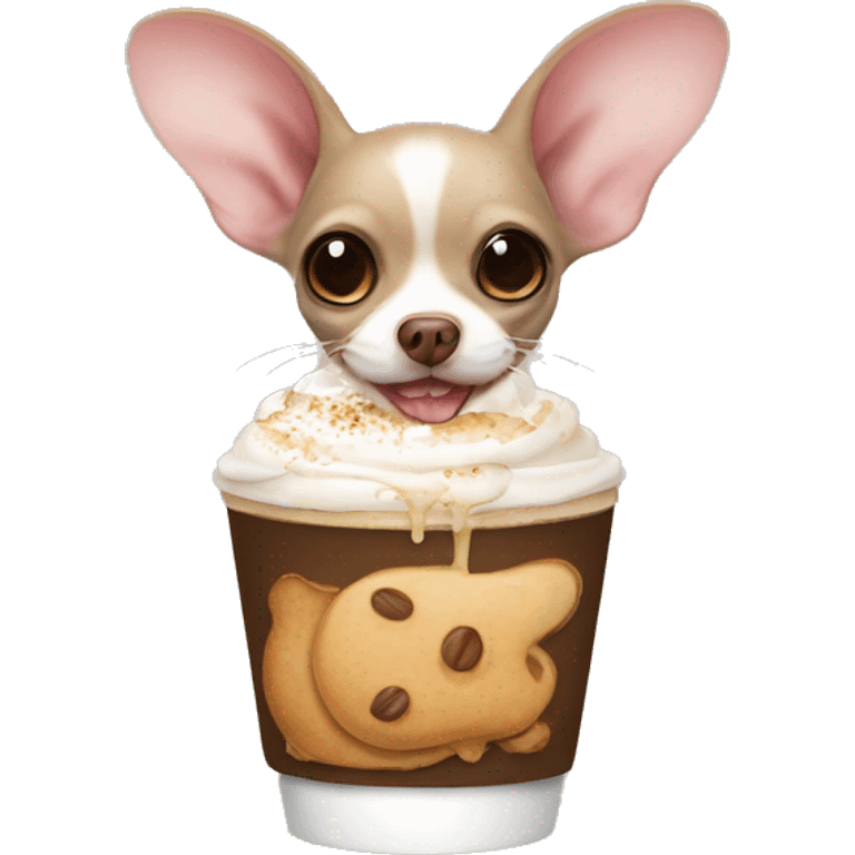 a capuccino color rat dog with eats of chihuahua  emoji