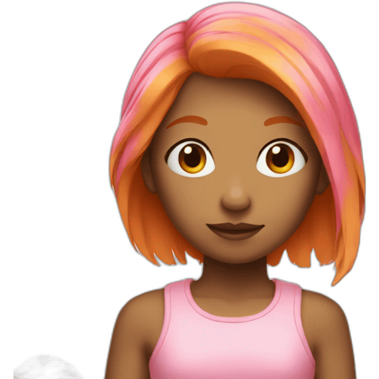 girl with orange hair and pink clothes  emoji