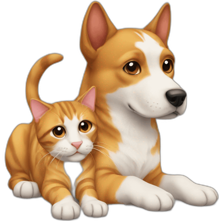 Dog on cat emoji