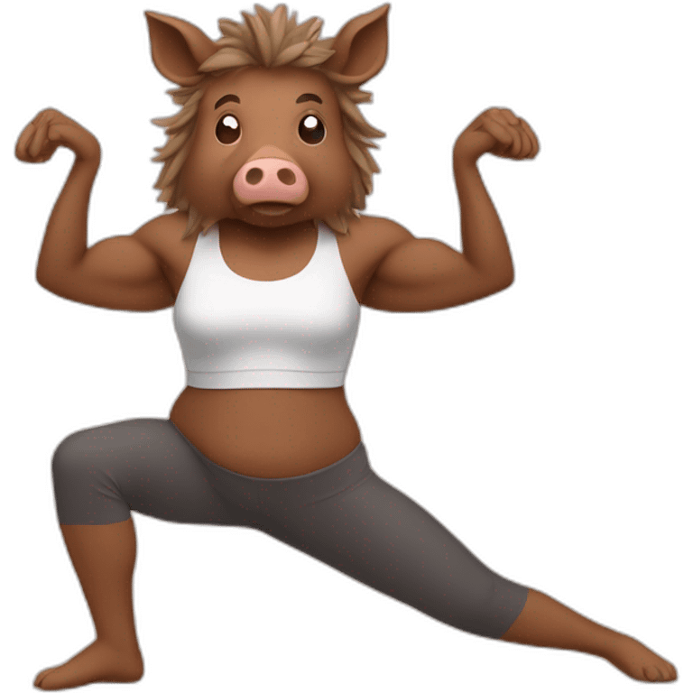 boar training yoga emoji