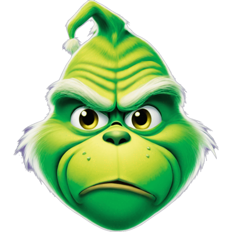 The grinch doing a suspicious smile emoji