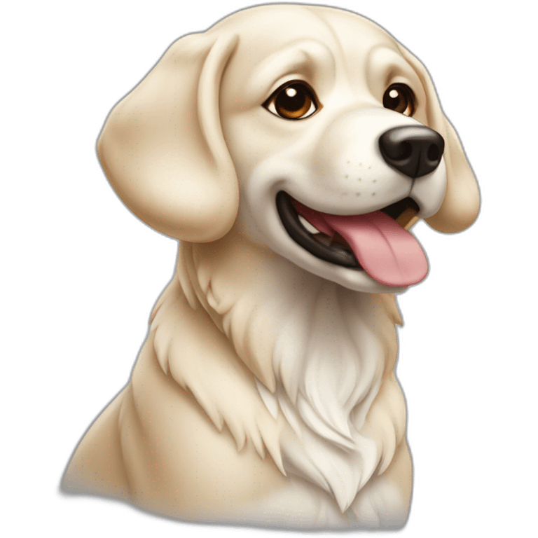 Chien couleur crème entièrement crème emoji