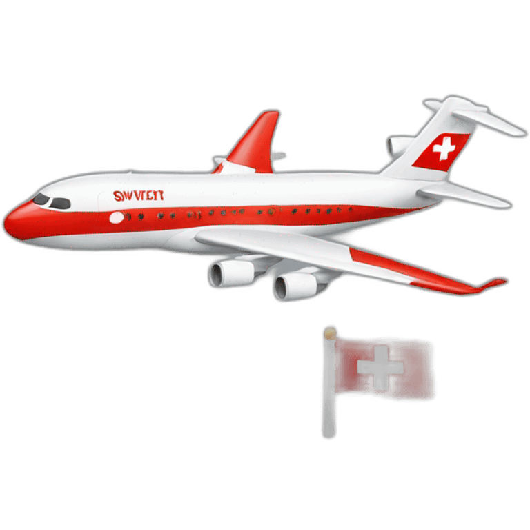  Airplane with switzerland flag emoji