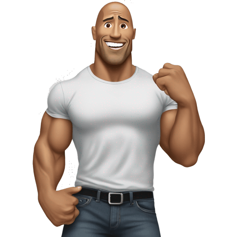 The rock doing his most popular pose emoji