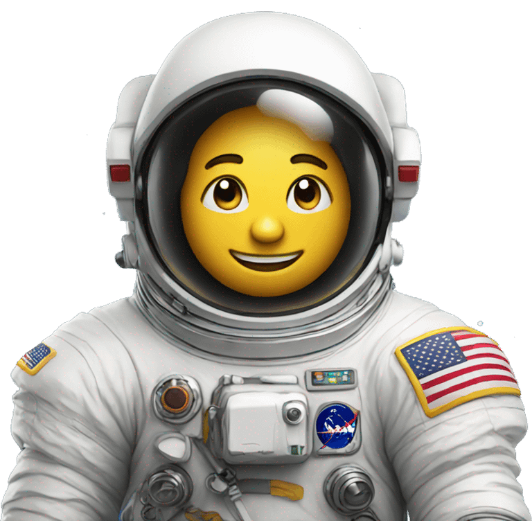 astronaut with emoji smiling face emoji