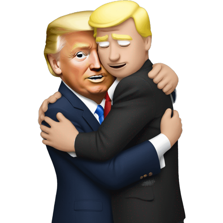 Elon hugging trump emoji