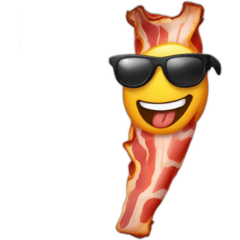 cartoon bacon wearing sunglasses emoji