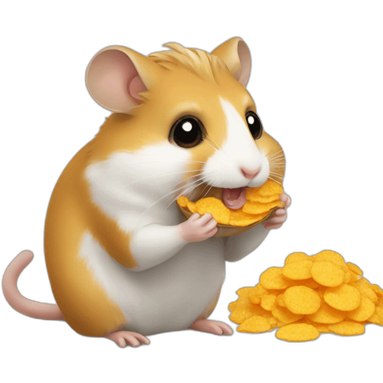 Hamster eating cornflakes emoji