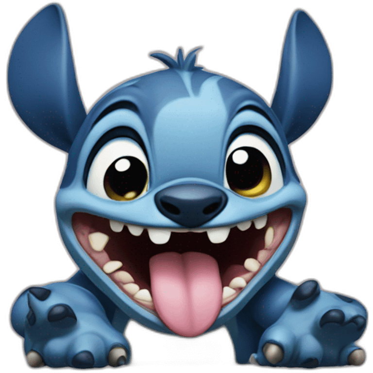 "Stitch, sticking out his tongue." emoji