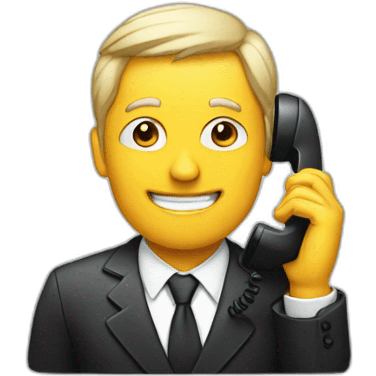 smart man on telephone emoji