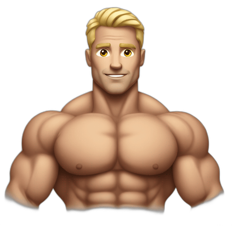 bodybuilder with large chest white emoji